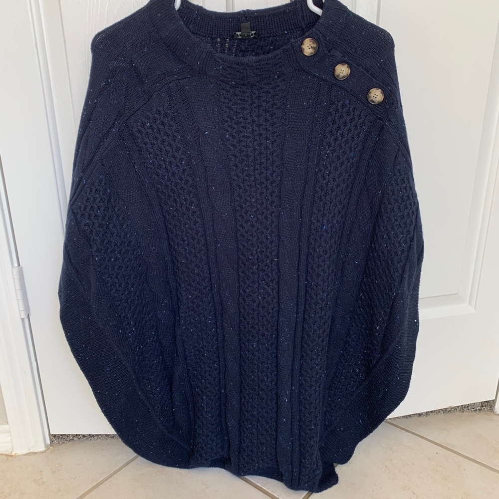 Talbots Navy poncho